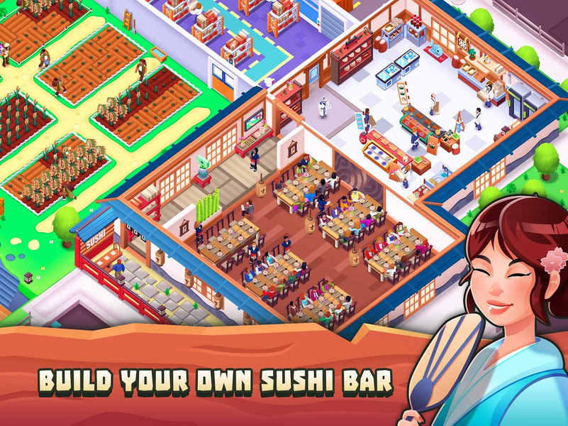 Sushi Empire Tycoon—Idle Game - Gameplay image of android game