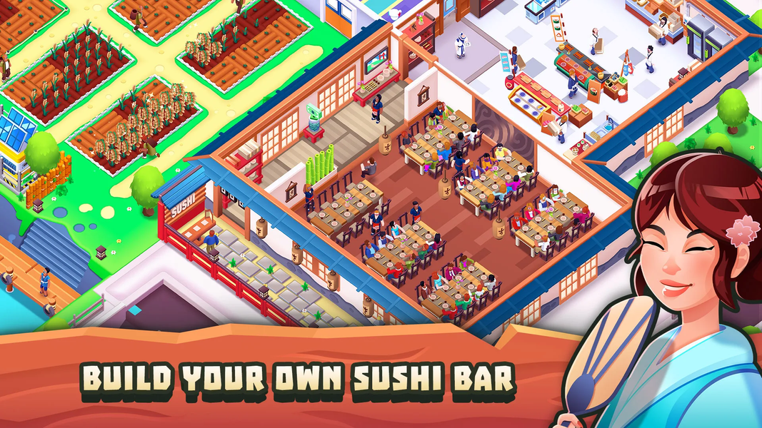 Sushi Empire Tycoon—Idle Game - Gameplay image of android game