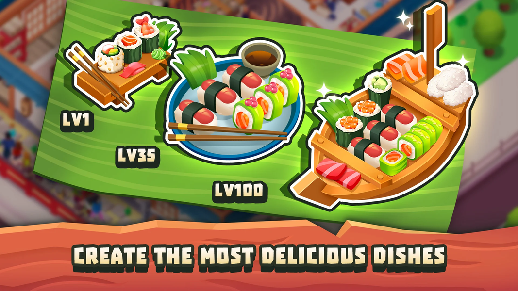 Sushi Empire Tycoon—Idle Game - Gameplay image of android game