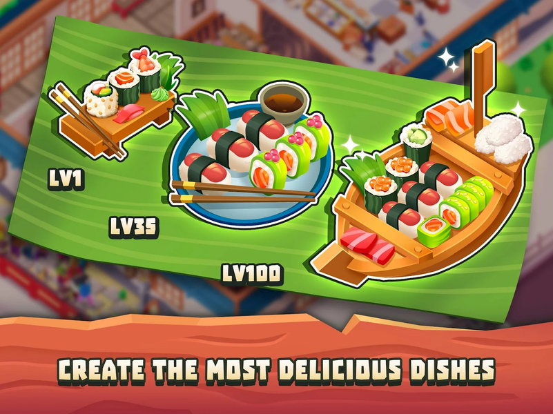 Sushi Empire Tycoon—Idle Game - Gameplay image of android game