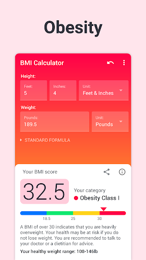 BMI Calculator Body Mass Index - عکس برنامه موبایلی اندروید