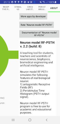 Neuron model RF-PSTH - عکس برنامه موبایلی اندروید