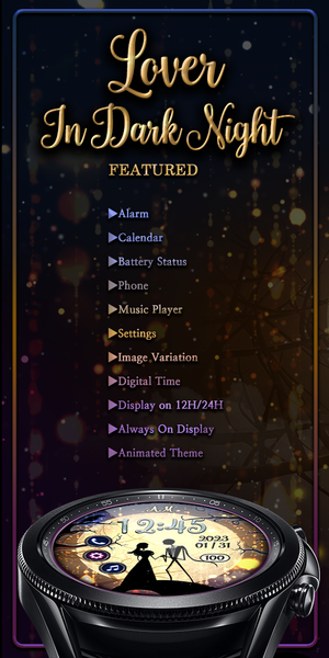 Lover In Dark Night -Watchface - عکس برنامه موبایلی اندروید