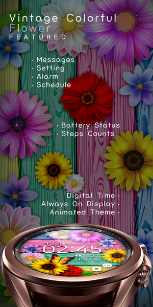 Colorful Flower_Watchface - عکس برنامه موبایلی اندروید