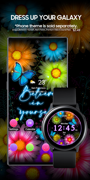 Neon Flower_Watchface - Image screenshot of android app