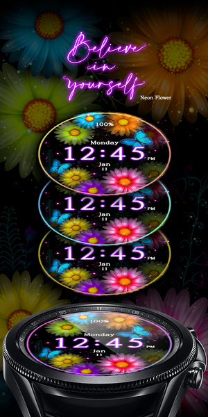 Neon Flower_Watchface - Image screenshot of android app