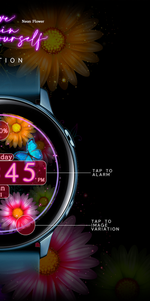 Neon Flower_Watchface - عکس برنامه موبایلی اندروید