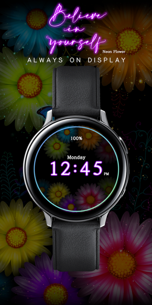 Neon Flower_Watchface - Image screenshot of android app