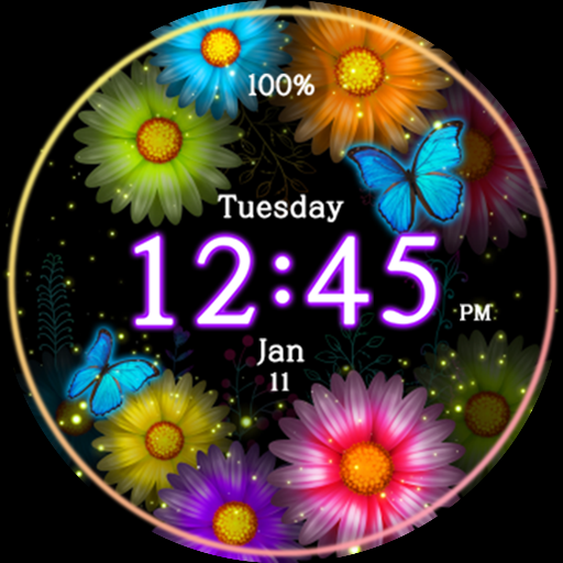Neon Flower_Watchface - Image screenshot of android app