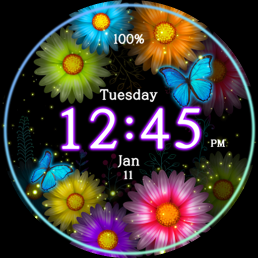 Neon Flower_Watchface - Image screenshot of android app