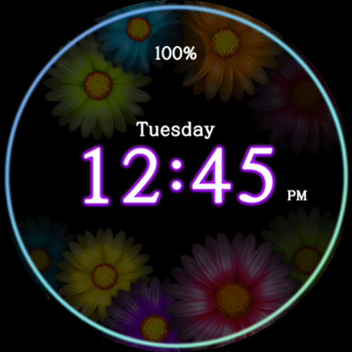 Neon Flower_Watchface - Image screenshot of android app