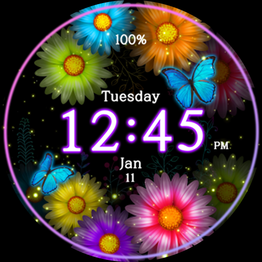 Neon Flower_Watchface - Image screenshot of android app