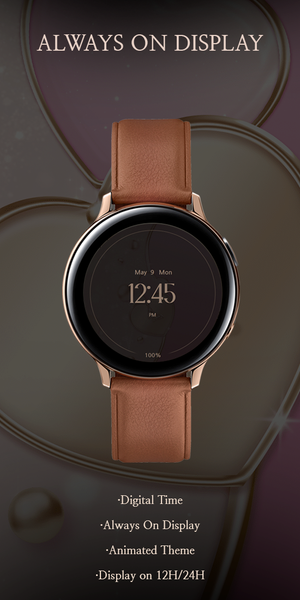 Pink and Gold Heart_Watchface - Image screenshot of android app