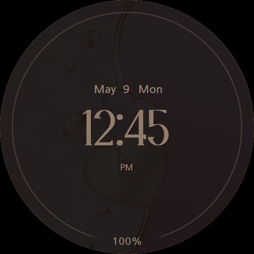 Pink and Gold Heart_Watchface - Image screenshot of android app
