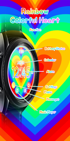 Rainbow Colorful_Watchface - Image screenshot of android app