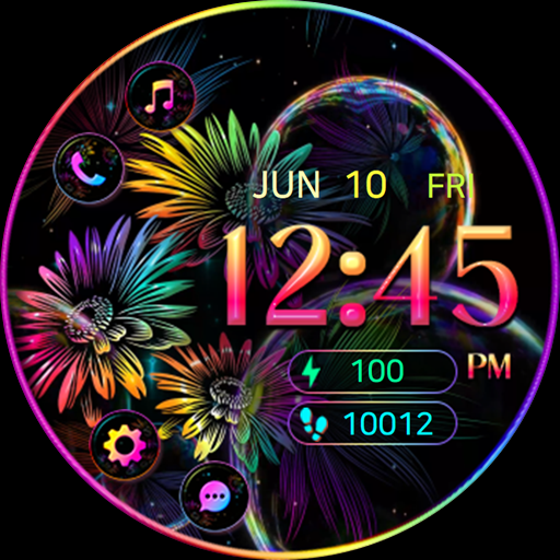 Rainbow Sunflower_Watchface - Image screenshot of android app