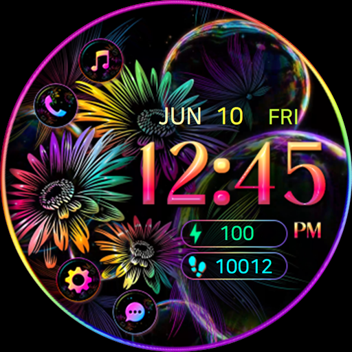 Rainbow Sunflower_Watchface - Image screenshot of android app