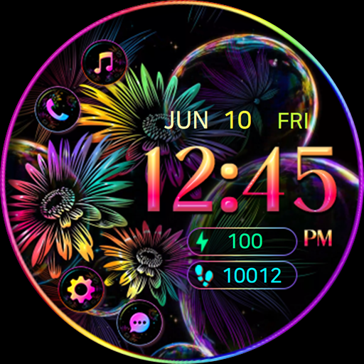 Rainbow Sunflower_Watchface - Image screenshot of android app
