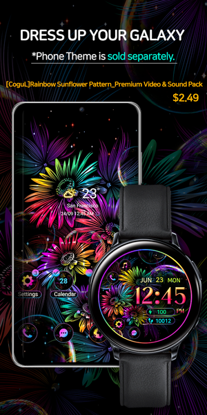 Rainbow Sunflower_Watchface - Image screenshot of android app