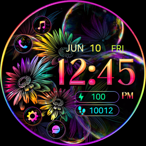 Rainbow Sunflower_Watchface - Image screenshot of android app