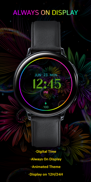 Rainbow Sunflower_Watchface - Image screenshot of android app