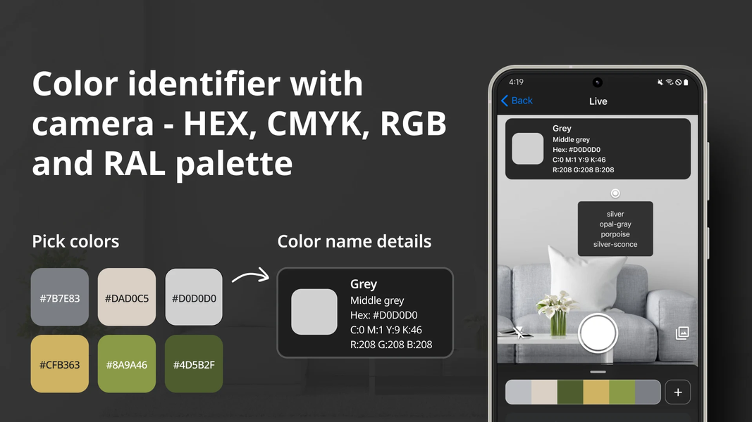 Color Identifier Color Finder - Image screenshot of android app