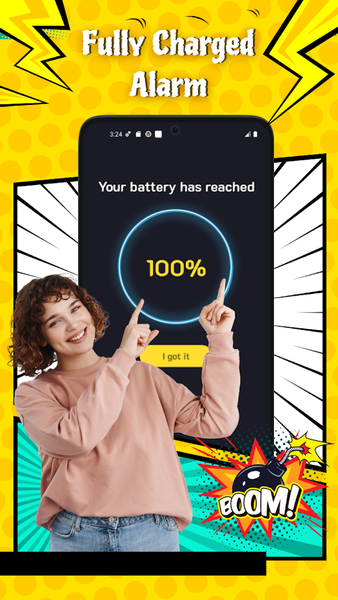 Full Battery Alarm - عکس برنامه موبایلی اندروید