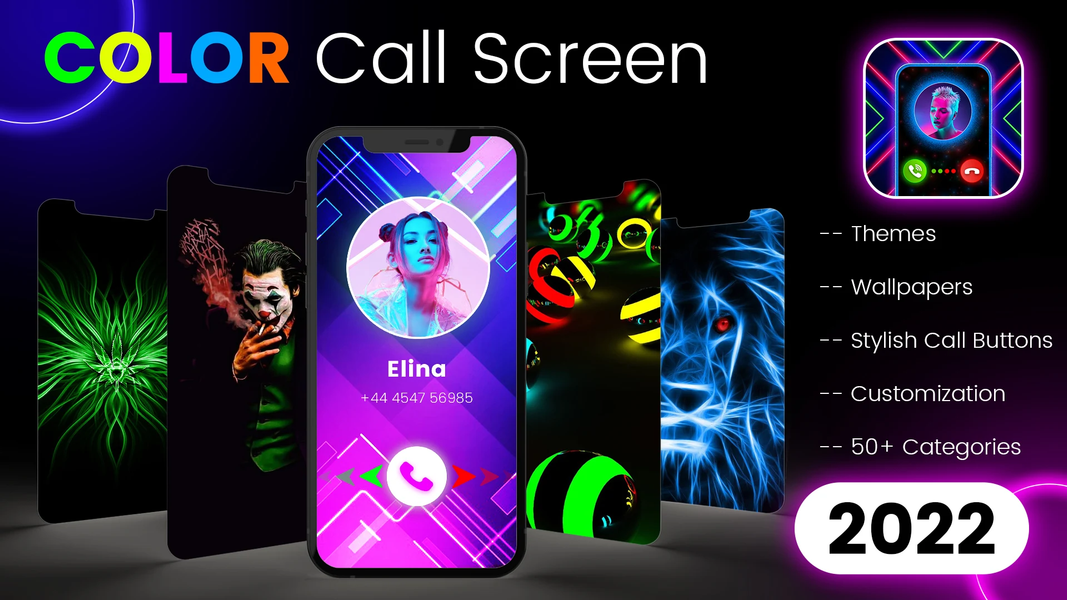 Color Call Flash Call Screen - عکس برنامه موبایلی اندروید