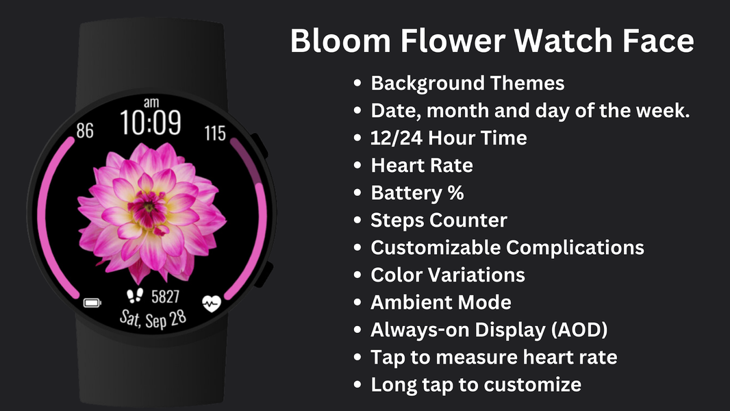 Bloom Flower Watch Face - Image screenshot of android app