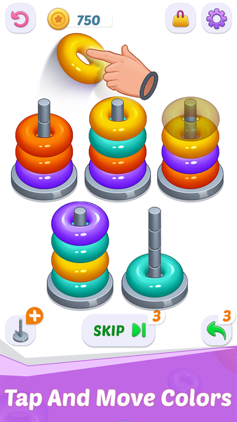 Hoop Stack - Color Sort Puzzle - Gameplay image of android game