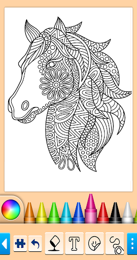 Horse coloring pages game - Image screenshot of android app