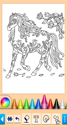 Horse coloring pages game - Image screenshot of android app