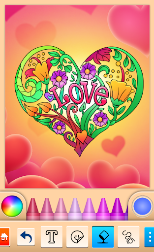 Valentines love coloring book - Gameplay image of android game