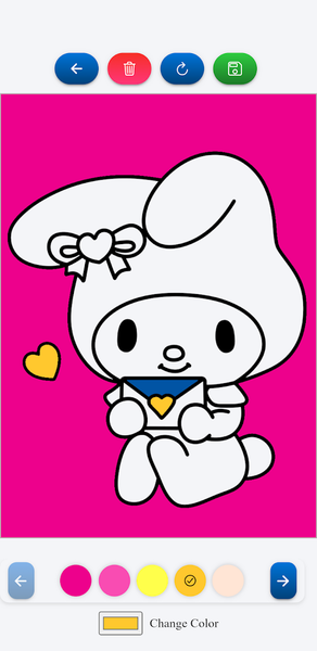 Kawaii Kuromi coloring book - Gameplay image of android game