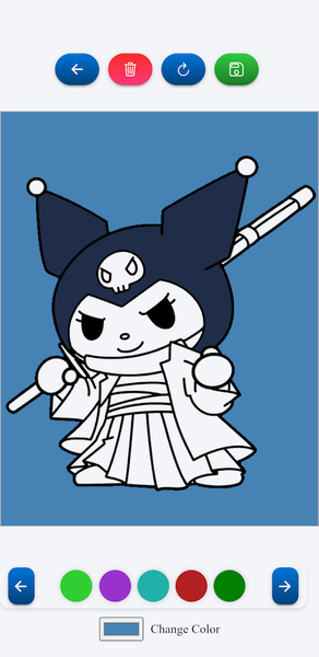 Kawaii Kuromi coloring book - Gameplay image of android game
