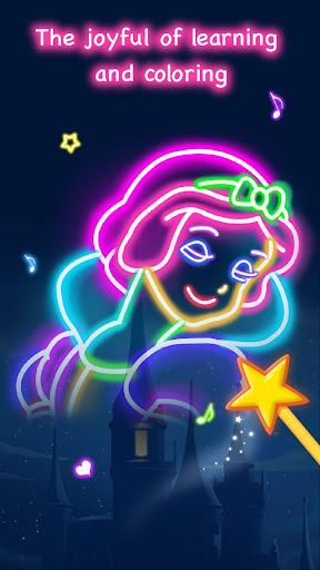 Learn To Draw Glow Princess - Gameplay image of android game