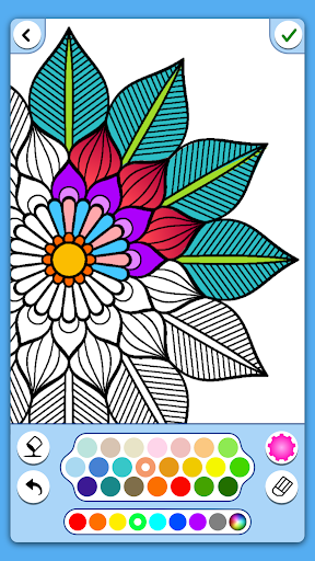 Flowers Mandala coloring book - Gameplay image of android game