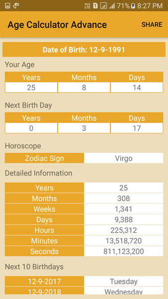 Age Calculator Advance - Image screenshot of android app