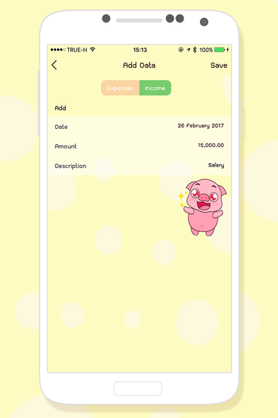 Pig keep your expenses - Image screenshot of android app