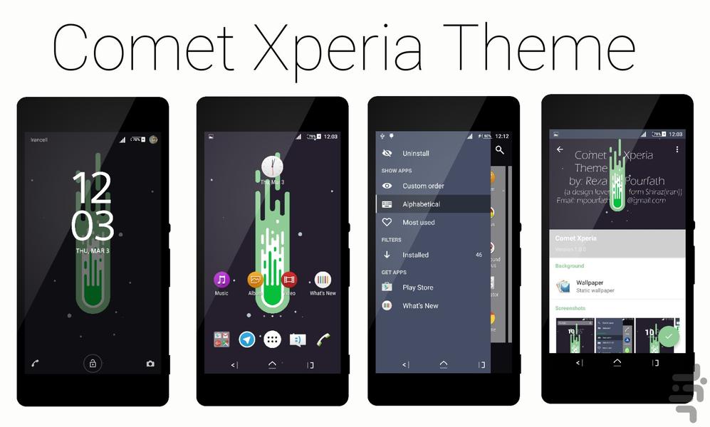 Comet Xperia Theme - Image screenshot of android app