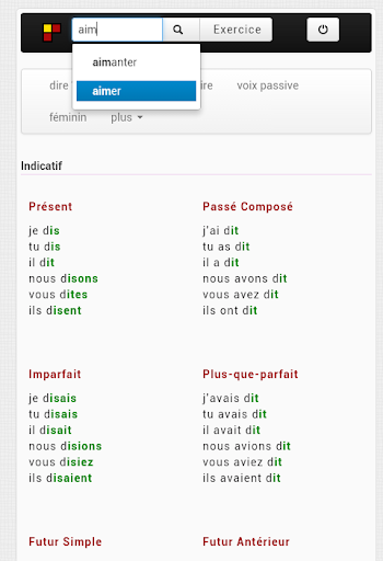 French Conjugation - Image screenshot of android app