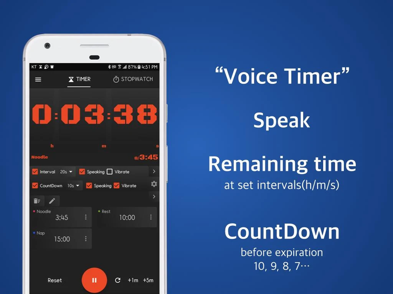 Speaking Timer Voice Stopwatch - عکس برنامه موبایلی اندروید