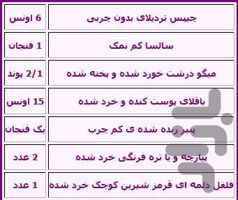 آشپزی(غذاهای رژیمی) - عکس برنامه موبایلی اندروید