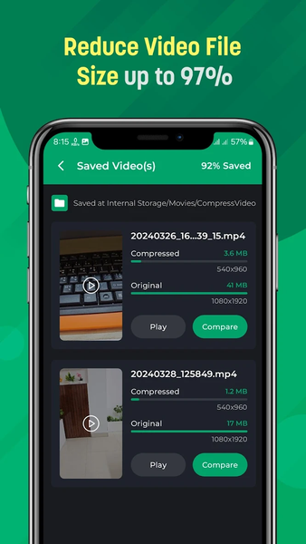 Compress Video - Size Reducer - عکس برنامه موبایلی اندروید