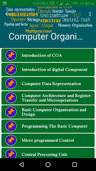 Computer Org & Archit Tutorial - Image screenshot of android app