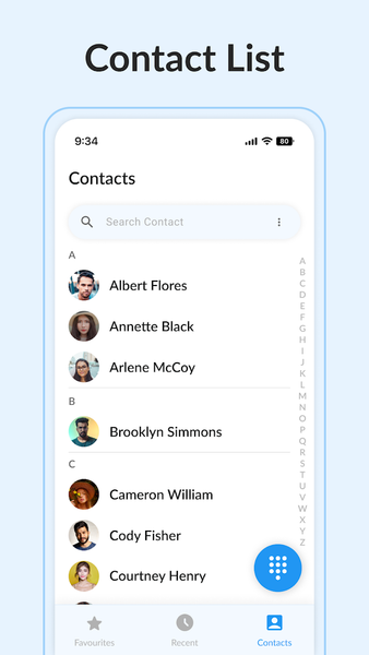 Contacts - عکس برنامه موبایلی اندروید