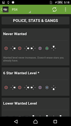 Cheats for GTA 5 (PS4/Xbox/PC) - Image screenshot of android app