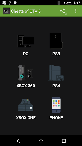 Cheats for GTA 5 (PS4/Xbox/PC) - عکس برنامه موبایلی اندروید
