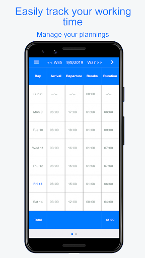 Planningify : Track work time - عکس برنامه موبایلی اندروید