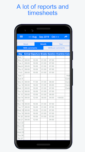 Planningify : Track work time - عکس برنامه موبایلی اندروید